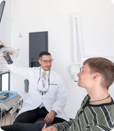 photo of Dr. Zaner With Patient